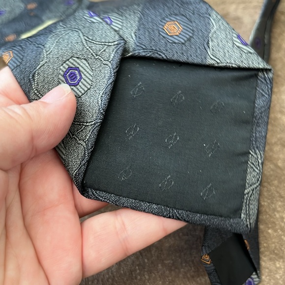 ST Dupont Silk Tie Made in France Diagonal Stripe Art Deco - Picture 4 of 5